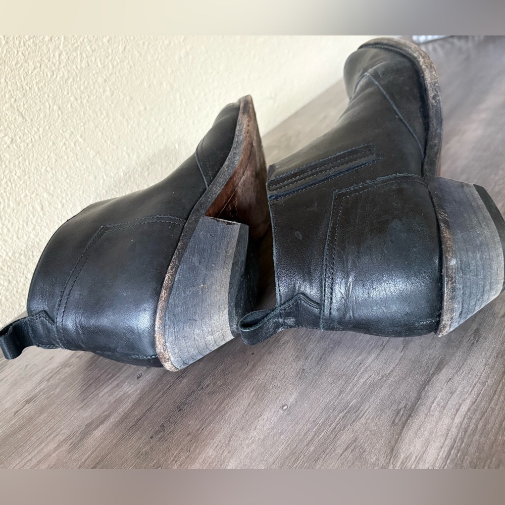 Golden Goose Black Leather Ankle Boots Size 38 - Picture 11 of 11